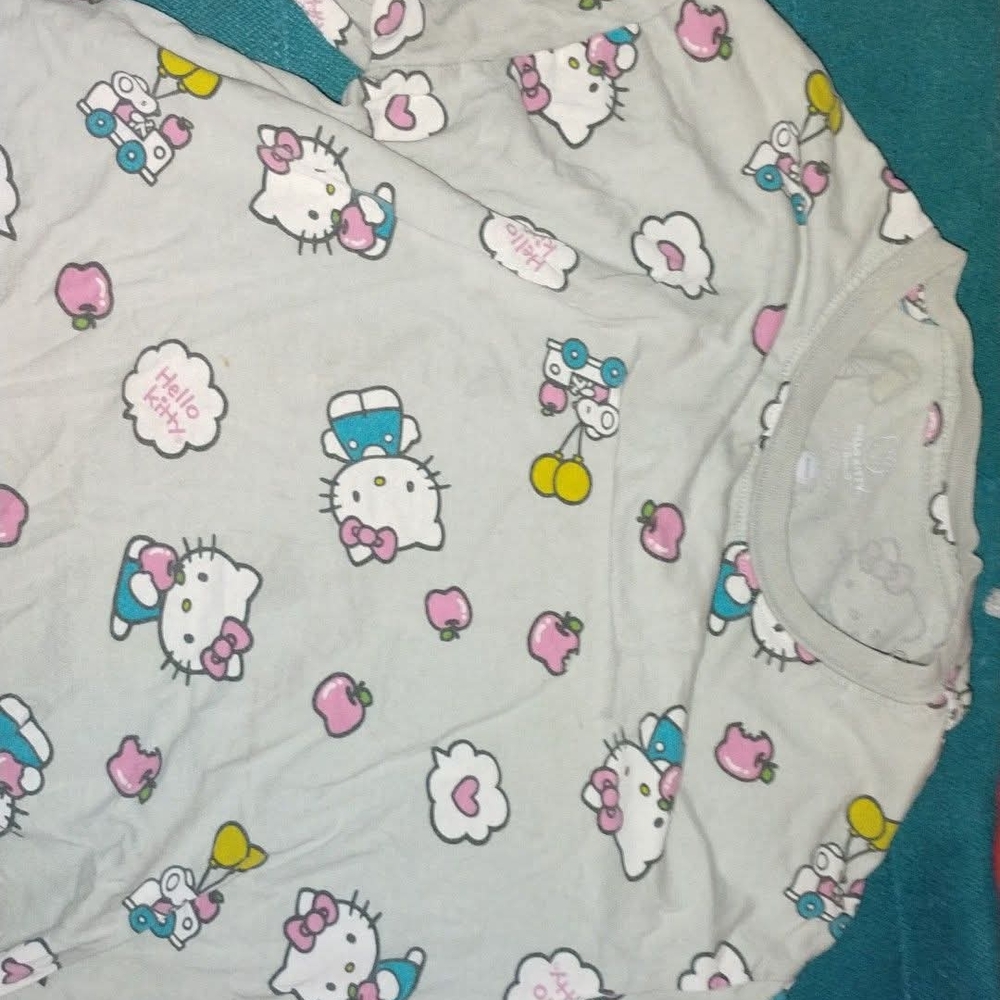 Hello Kitty Pink and White Pajama Top